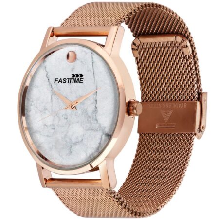 Rose-Gold Mesh Chain Watch For a Strong Men's Wrist 113 MRMW