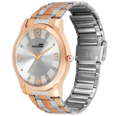 Rose Gold/Steel Two-Tone Watch With Special Crafted Dial With Studs 26046 MQMS