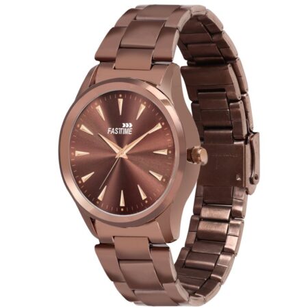 Brown Metal Solid Chain Women Watch 2216 WCMR