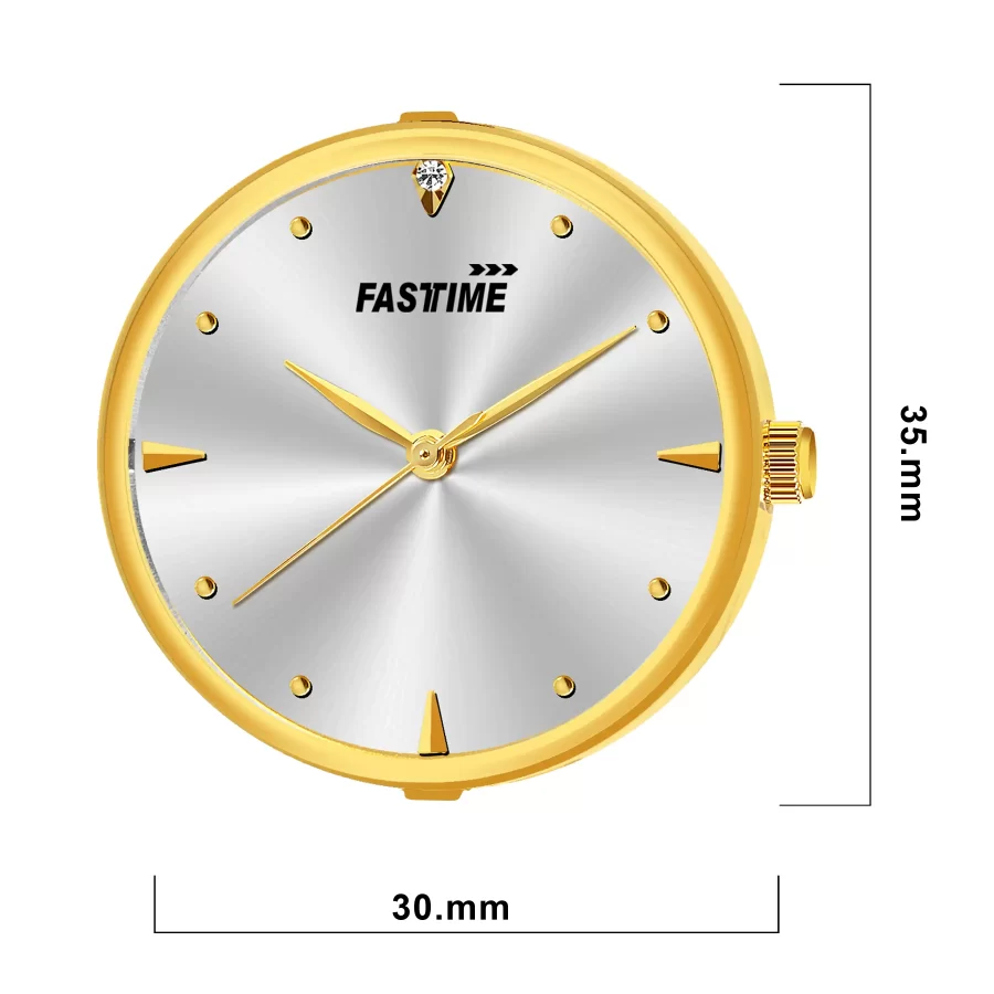 Solar Veil, Women's Analog Watch, Silver Dial | Gold Lattice Strap - Image 4