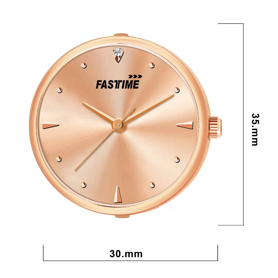 Rose Radiance, Women's Analog Watch, Rose Gold Dial | Rose Gold Lattice Strap - Image 4